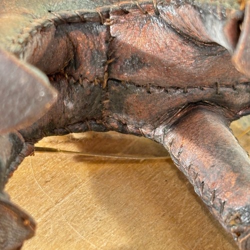Vintage Leather Camel Figure, Small Handcrafted Hand Stitched With Pack, 3.5"h - Picture 8 of 8