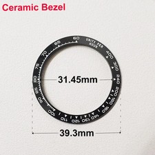 Watch Bezel Ring Insert Ceramic Metal 39.3x31.5mm 38.5x30.5mm For 40mm 39mm