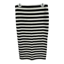 Sanctuary Clothing Women's Striped Knit Pencil Skirt - Black and White M