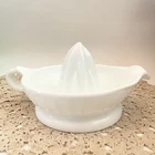 Vintage White Milk Glass Ribbed Citrus Juicer Reamer