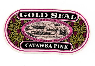Vintage - Gold Seal Catawba Pink Wine Label Hammondsport NY - XL1i - Image 1 of 2