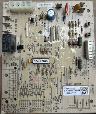 Emerson Climate Technologies 150-0948 Air Handler Control Board 3A 47-102077-02 