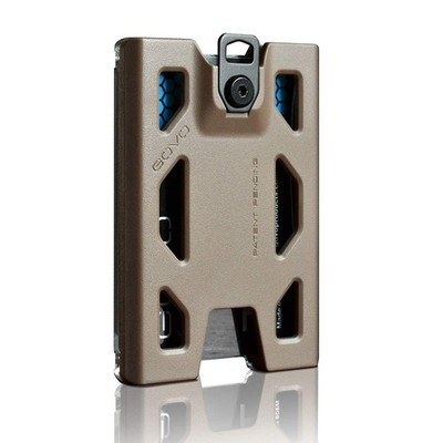 GOVO T4 Badge Holder No-Clip Version - Durable Polycarbonate ID One Size, Tan 
