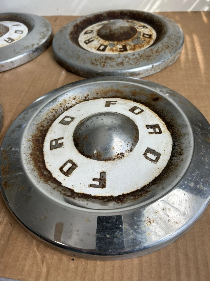 Juego de 4 tapacubos plato perro pobreza 10,5" Ford Thunderbird Fairlane 1955-1960 Foto 4 de 4