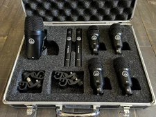 AKG Drum Set Session I (7) Microphone Kit w/ Bass/Overhead/Snare/Tom+Clamps+Case