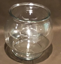 Vintage Clear Glass Round Fish Bowl / Terrarium 8" Tall