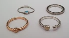 PANDORA Lot of  Four Heart Rings - Chain, Puzzle, Two Hearts, Sparkle & Hearts