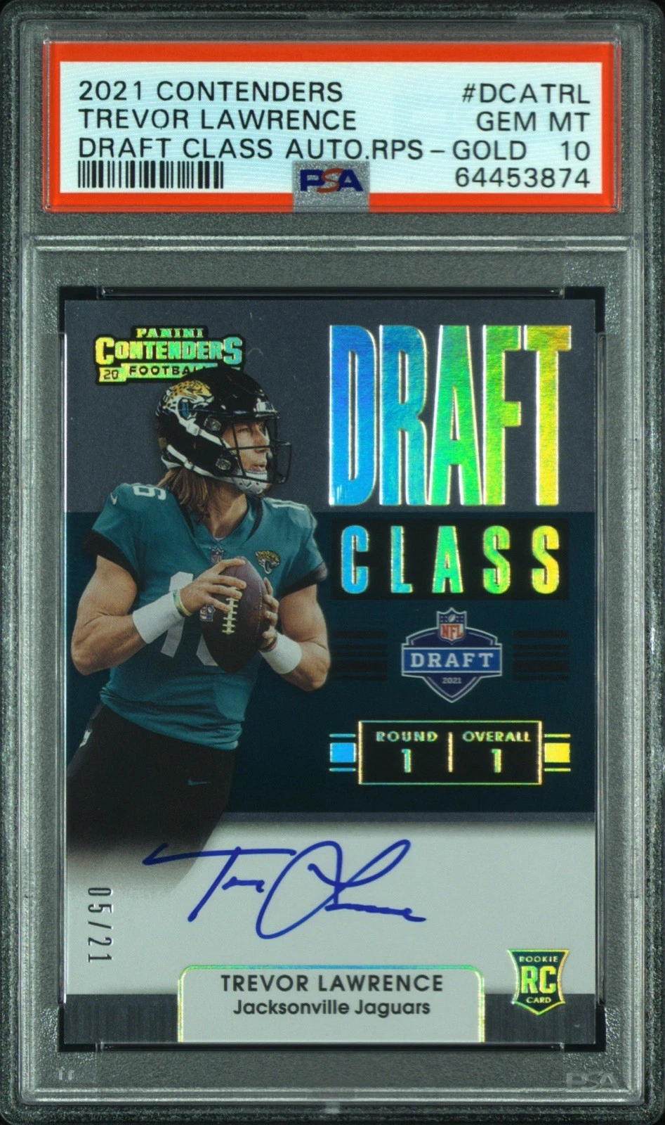 Trevor Lawrence Panini Contenders Draft Class Autographs Rps #DCATRL Gold