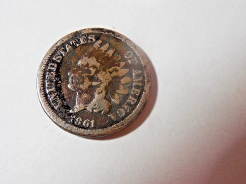 1861 Indian Head Penny in good condition. Pretty strong coin but for corrosion.