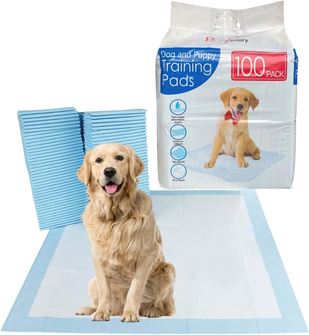 Pet Potty Training Pads Pack of 50 for Dogs Puppy Pads - Super-Absorbent 5 Layer