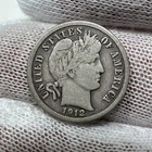 1912 D Barber Dime. 90% Silver.  Nice Higher Grade Old US Coin!