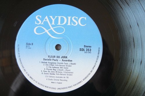 DANIELLE PAULY FLEUR DU JURA FRENCH ACCORDION LP SAYDISC (1985) NR MINT ENGLAND - Picture 2 of 5