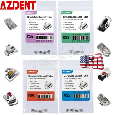 #ad #ad AZDENT Dental Orthodontic Buccal Tubes MBT Roth 022 1st Molar Bondable Non Conv $375.85