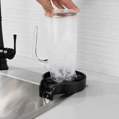 Automatic Glass Rinser Faucet Bottle Cup Washer Tool for Kitchen Sink Attachment
