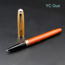 Jinhao 85 Rose Wood Fountain Pen Hooded Extra Fine Nib With Screw Cap