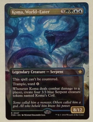 Koma, World-Eater Borderless - Foundations MTG Magic the Gathering