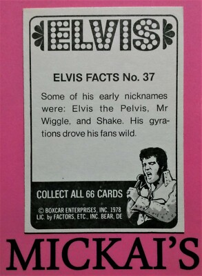 1978 ELVIS PRESLEY TRADING CARD #37 - DONRUSS SERIES - THE KING OF