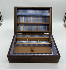 VTG Handcrafted Wood Sewing Box Hand Painted Mushrooms - Pincushion, Inner box