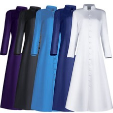 Womens Clergy Robes Minister Cosplay Church Pastor Cassock Robe Priest Vestment