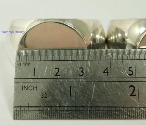 Paar Sampson Mordan & Co massive Sterlingsilber Serviette Serviette Siegelringe - Bild 10 von 19