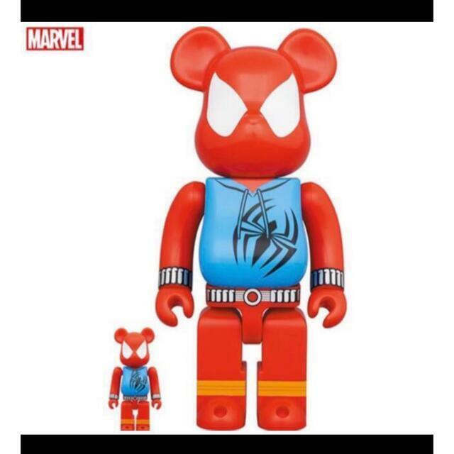 MEDICOM BE@RBRICK SPIDER MAN BLACK COSTUME & SCARLET SPIDER 400