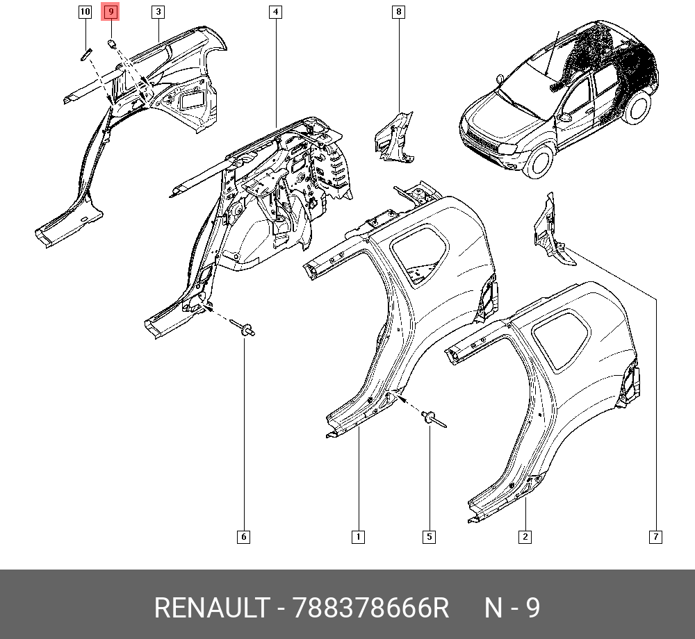 パーツ New PPT3718 Nissan Renault Type-1 Genuine OE Stop Energy Flap 788378666R For Renault 78837-8666R | eBay