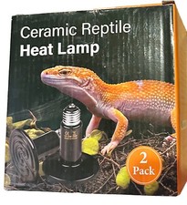 2-Pack Ceramic Heat Emitter, 150W Reptile Heat Lamp Bulb, No Light Emitting
