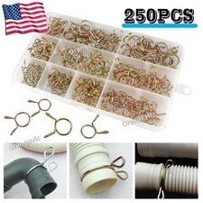 250Pcs Fuel Line Hose Tubing Spring Clips Assortment Clamps Kit for Motorcycle