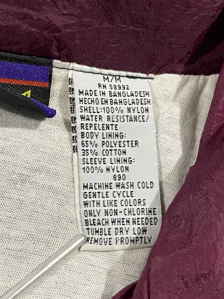 Chaqueta cortavientos Spalding vintage para hombre talla M negra gris marrón calentamiento Foto 4 de 4