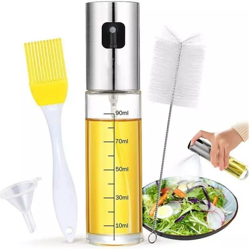 Öl Sprayer Zerstäuber 4 in 1 Ölsprüher Ölspender Bürste Trichter Cooking Spray