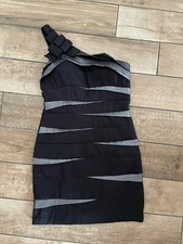 Betsy & Adam One Shoulder Mini Dress Size 12 Padded Top Party Evening Wear