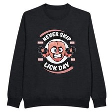 Lick day - Premium Unisex Pullover mit Rundhalsausschnitt Schwarz
