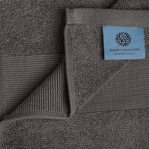 Resort Collection Soft Washcloth Face Body Towel Set 12 Pack 12x12 in Charcoal - Zdjęcie 4 z 5