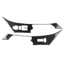 Real Carbon Fiber Window Lift Switch Panel Cover For Hyundai Genesis Coupe 13-16