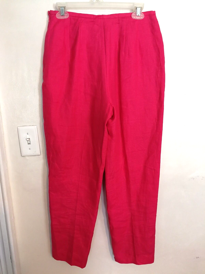 Talbots Womens Pants 8 Pink Irish Linen Chino Dress Straight Work