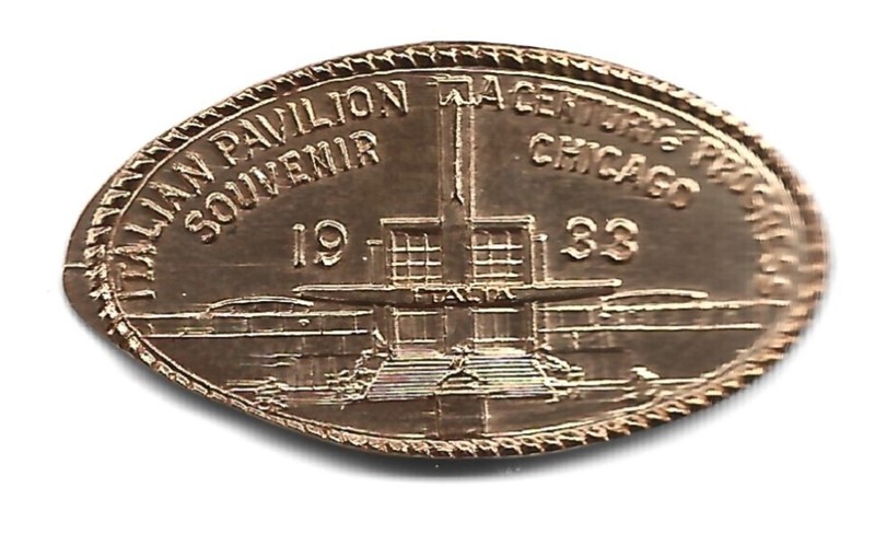 Copper elongated penny (cent) CENTURY OF PROGRESS INTERNATIONAL EXHIBITION #33a