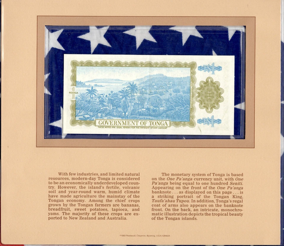 Most Treasured Banknotes Tonga 1 Paanga 1986 P-19c XF RARE DATE 2 Consecutive - Image 4 of 4