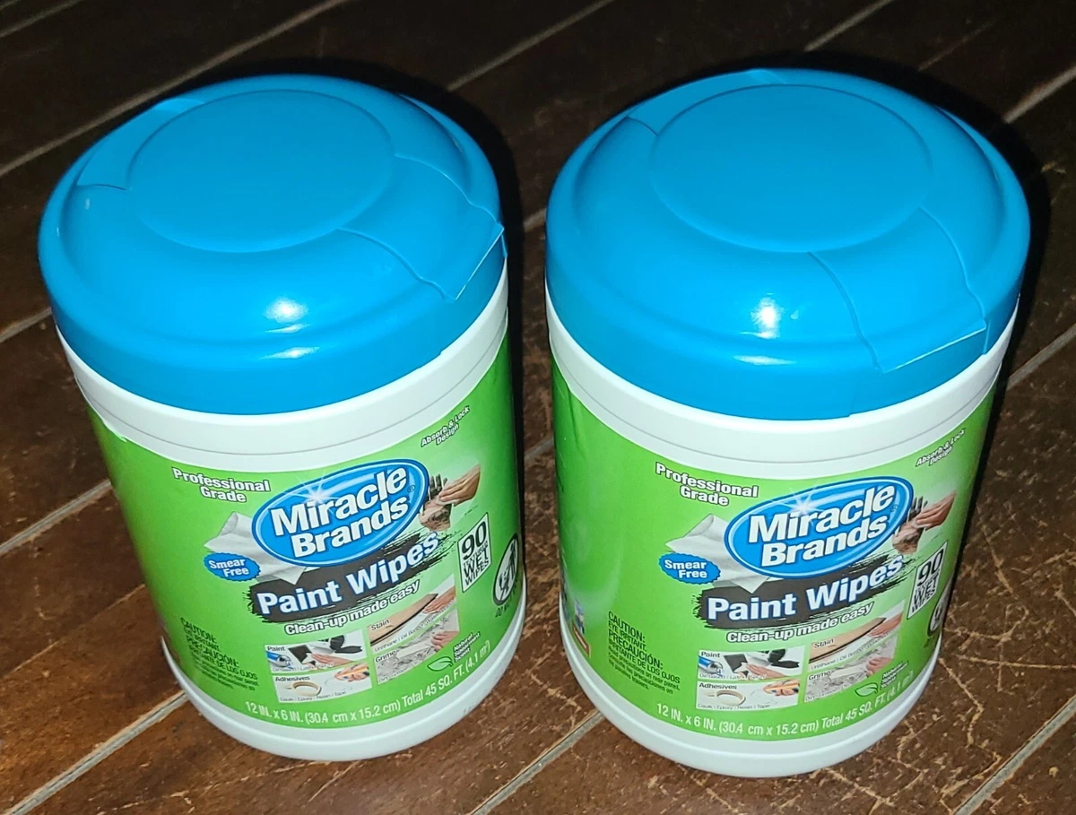 Lot of 2 Miracle Wipes for Paint Textured Wet Wipes ☆90 - 12 x 6