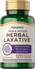 Herbal Laxative Capsules | 120 Count | Non-GMO, Gluten Free | By Piping Rock 