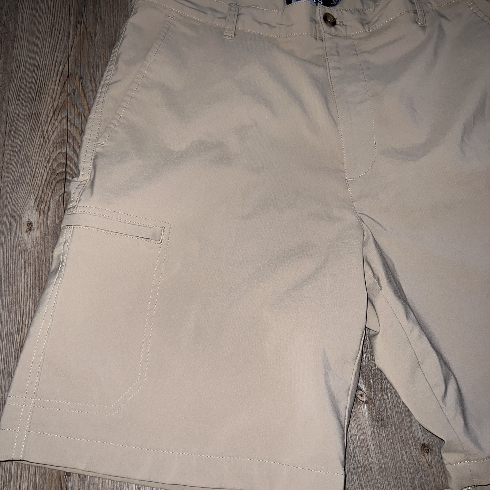 2 Pair Chaps Golf Shorts Tan Mens Size 34 Cargo Pocket Stretch