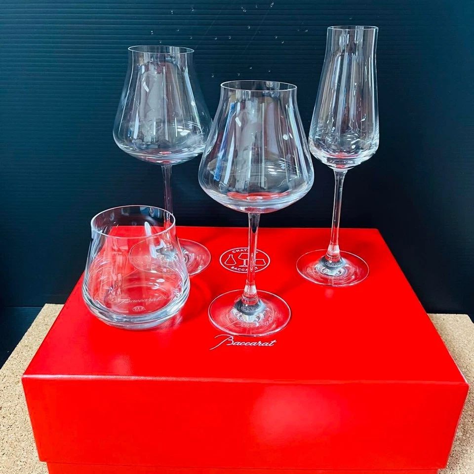 Baccarat My Chateau Set Glass Wine Champagne Flute Tumbler Clear - Image 3 of 4