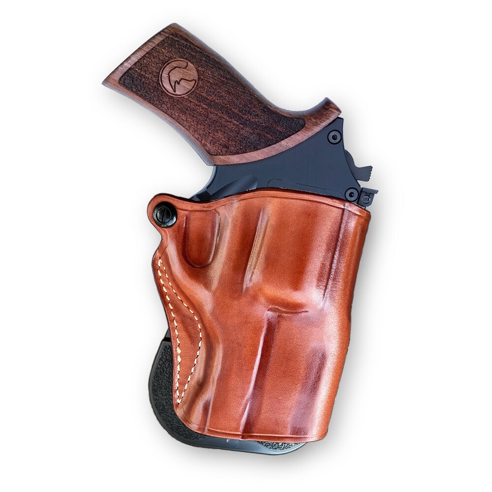 Leather OWB Paddle Holster Fits Chiappa Rhino 30DS 357 Mag 9mm 3