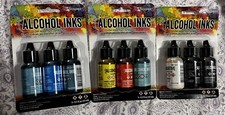 Lot Of 3 Ranger Alcohol Inks 3 Pack Dye Based, Multi Surface Ink.