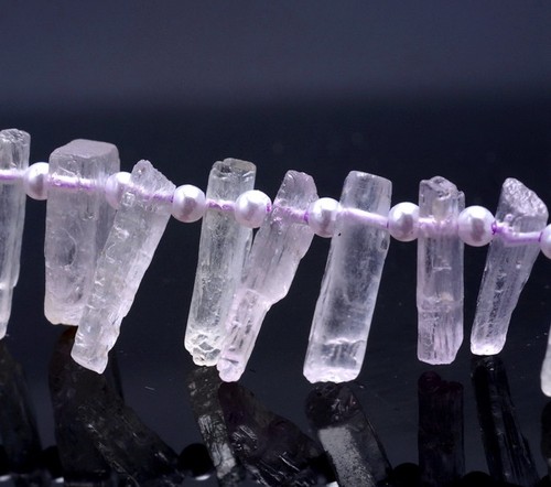 9X3 MM ROSA KUNZIT EDELSTEIN KLASSE AAA GRADUIERT STRICHPUNKT LOSE PERLEN 16,5 ZOLL - Bild 2 von 4