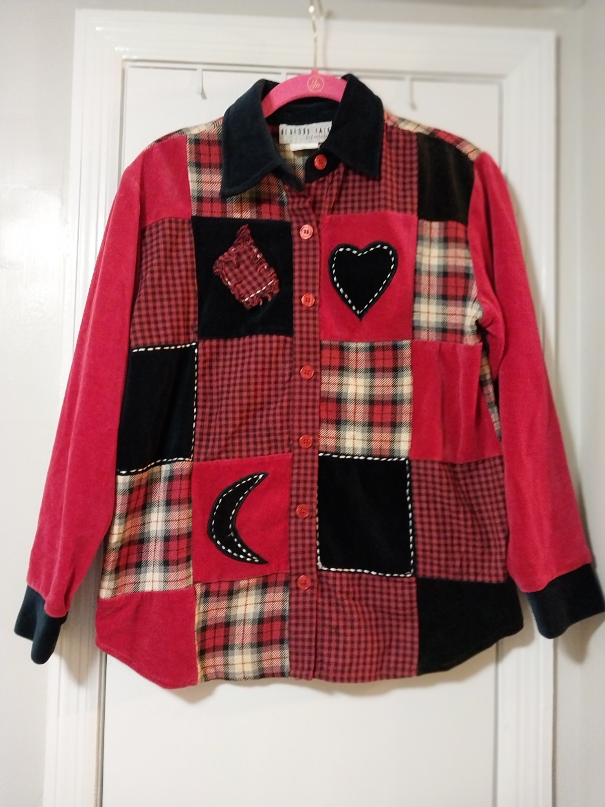 Bedford Fair Women's Patchwork Button Down Top Sz… - image 5