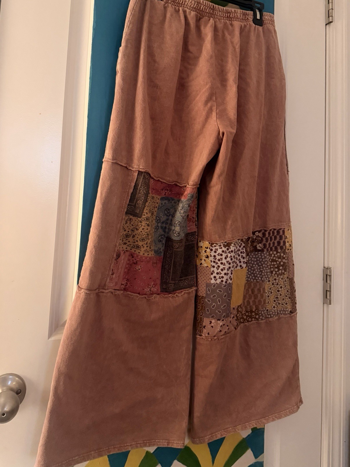 Perfect patch sugar rose patchwork wide-leg-M - image 6