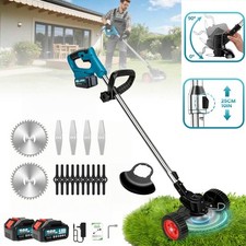 Akku Rasentrimmer Freischneider Elektro Trimmer Motorsense mit 2Akku + Ladegerät