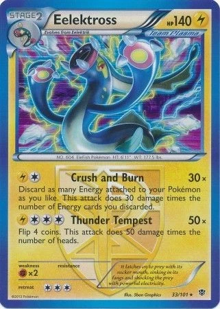 Eelektross - 33/101 - Pokemon Plasma Blast Black & White Holo Rare Card LP