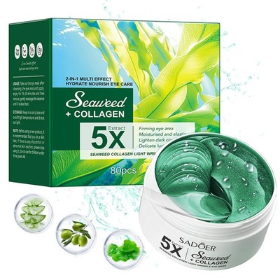 Seaweed Brightening Under Eye Patches (80 Pieces) with Collagen & Hyaluronic ...