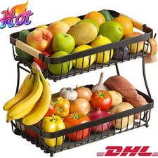 2 Etagen Küchenregal Obstschale Obstkorb Und Gemüsekorb Für Küche, Mehrstöckig